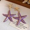 Iron Material Starfish Dangle Earrings Ear Pendant Long Tassel Earrings  Women