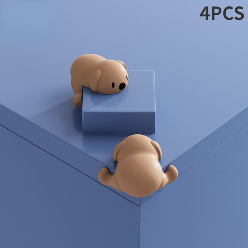 4 Stück Cartoon-Antikollisions-Tischeckenabdeckung, runder Silikonschutz für Desktop-Ecken, Cartoon-Form