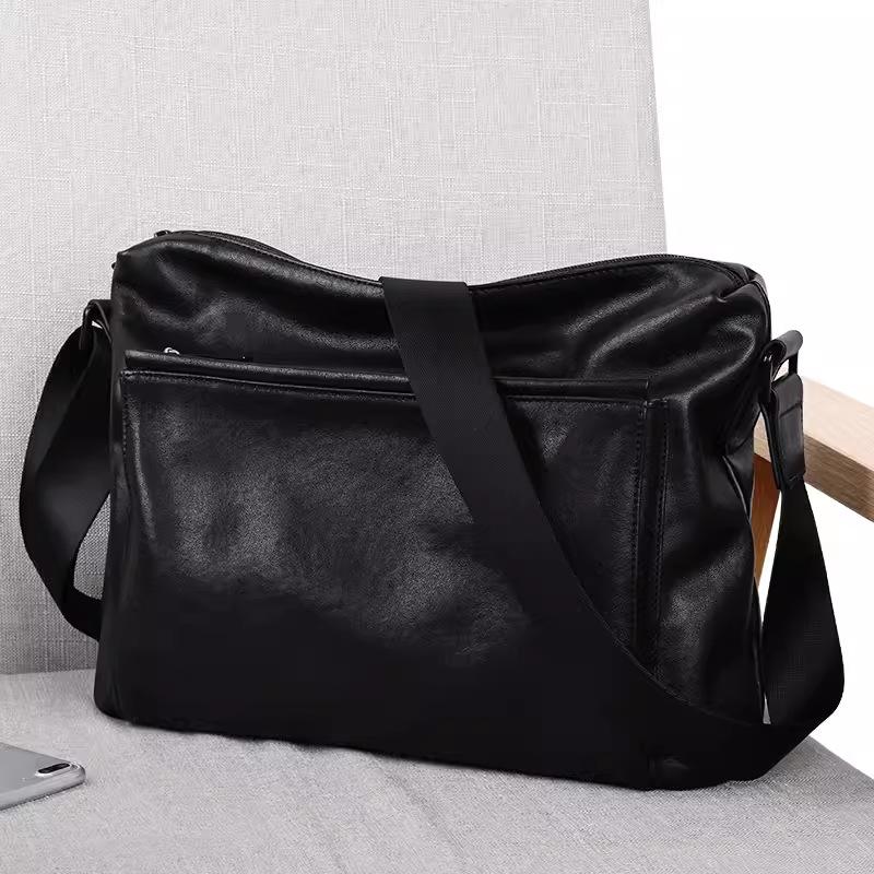 Leather Bag Backpack Crossbody Bag Men'S Bag Large Shoulder Bag Commuter Diagonal Cross Casual Mailman Cowhide Bag