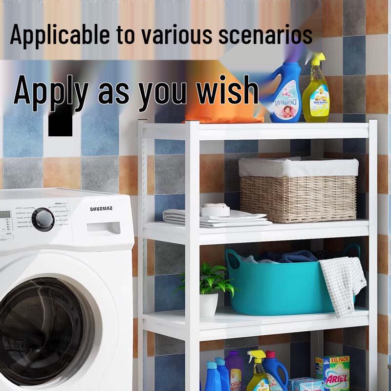 Bieying White 4-Tier Floor-Standing Kitchen Storage Shelf