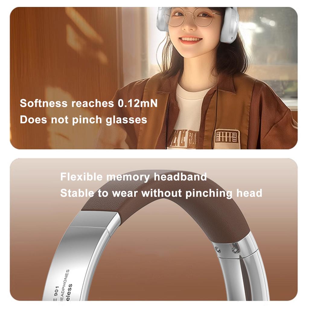 Wireless OverEar Headset Active Noise Cancellation BT 5.3 Headphones Support HighClear Calls