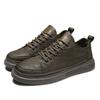 New Men's Leather Casual Shoes Fashion Waterproof Men Working Shoes Non-Slip Thick Soled Vulcanized Shoes Designer Men Sneakers