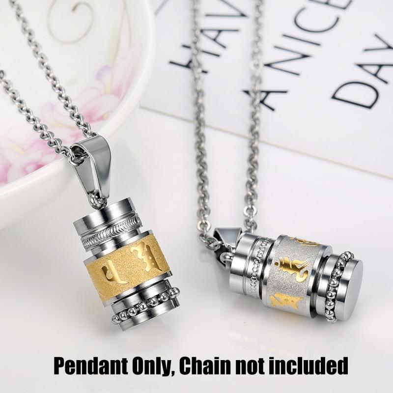 Sanskrit Six-character Mantra Pendant Religious Buddhism Protective Jewelry Shurangama Mantra for Titanium Steel Pendant