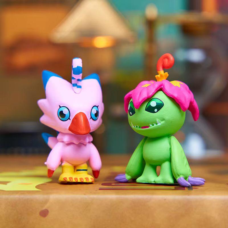 9pcs Anime Digimon Adventure Figures Toy Model Claw Machine Prize Keychains Doll Kawaii Cake Decorations Desktop Car Ornaments