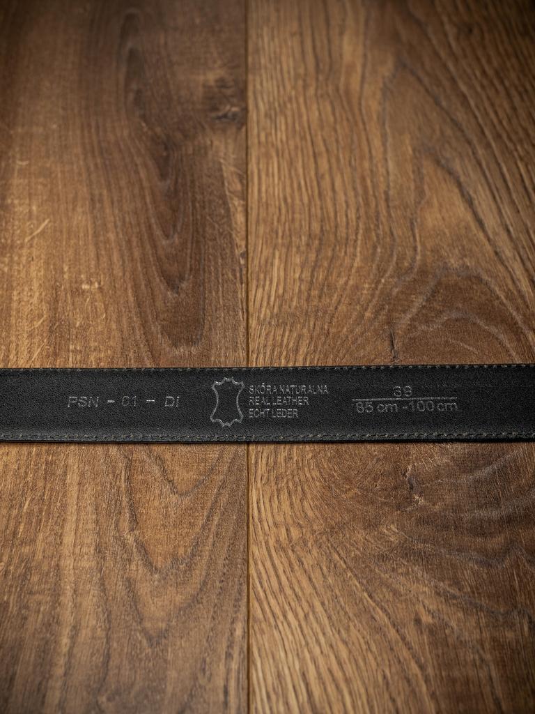 Men's Leather Belt PSN-01-D1 BLACK 110