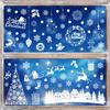 Static Christmas Window Stickers 9 Pieces Removable Winter Window Clings White & Balls Christmas Village Patterns Holiday Decor