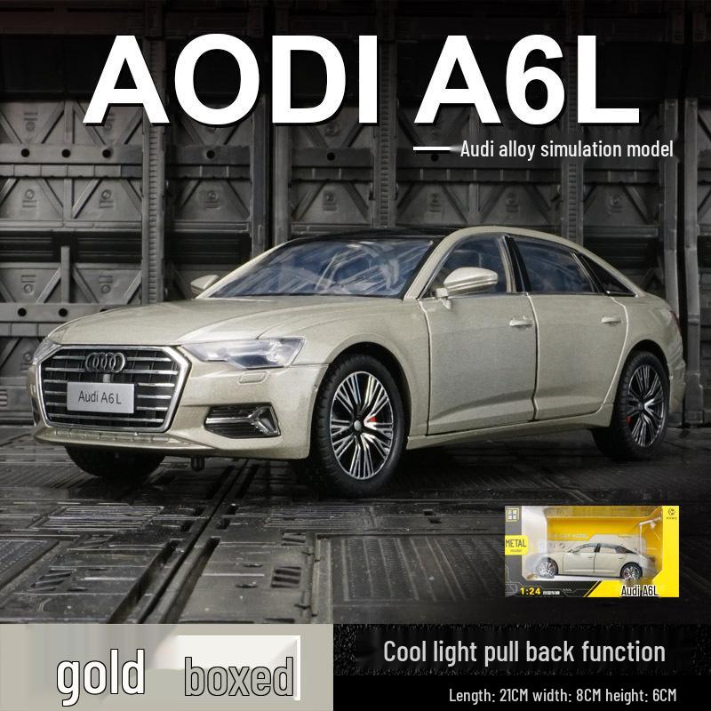 

Haochi H82062 A6L Coupe Car Model: Pull-Back Toy with Sound, Light, and Openable Doors