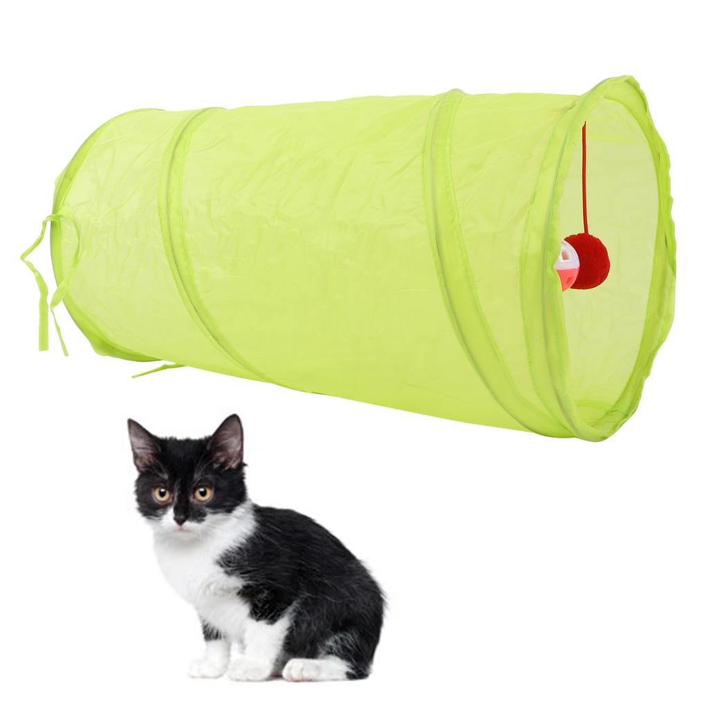 Cat Tunnel Foldable Polyester Interactive Tunnel Toy with Hanging   for Cats Rabbits Puppies