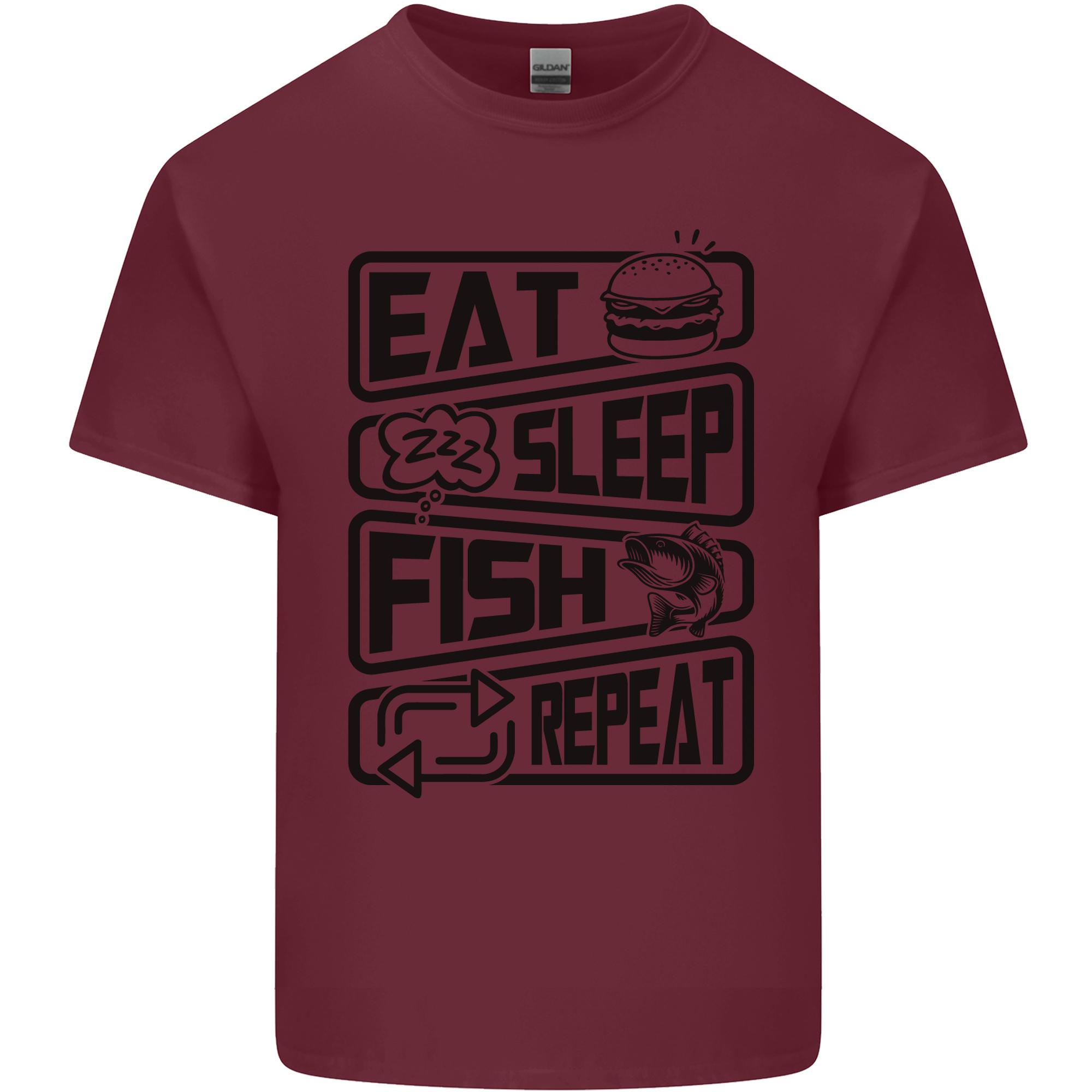 Eat Sleep Fish Repeat Funny Fishing Unisexs Light Cotton TShirt S