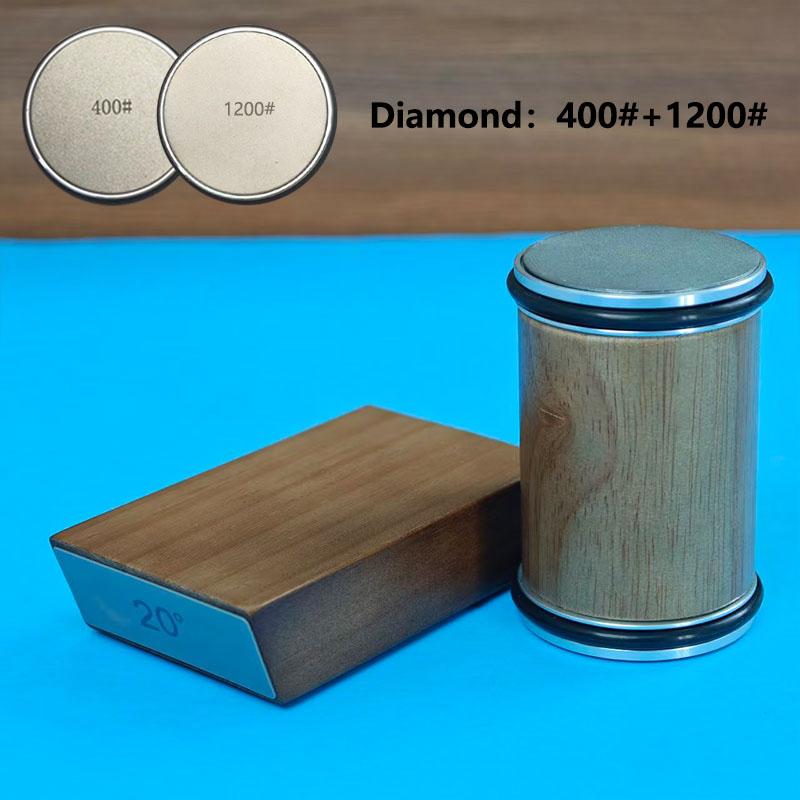 

Rolling Knife Sharpener Magnetic Knife Holder Diamond Sharpening Stone with 15 and 20 Degrees Angle Roller Kitchen Accessory set As Photos