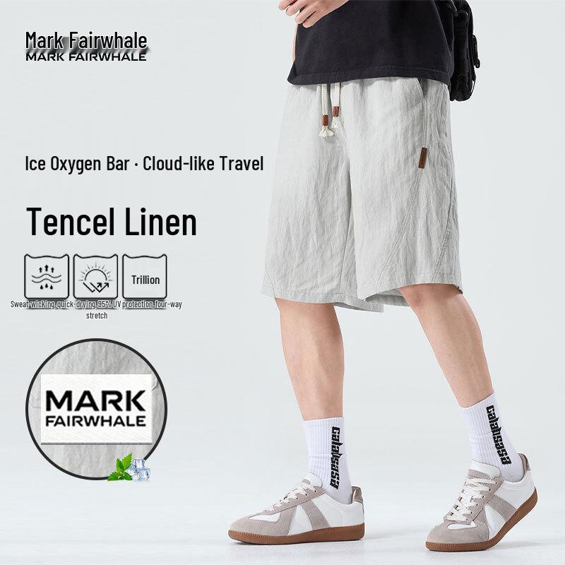 MARK FAIRWHALE Men s Tencel Linen Quick-Dry Shorts L