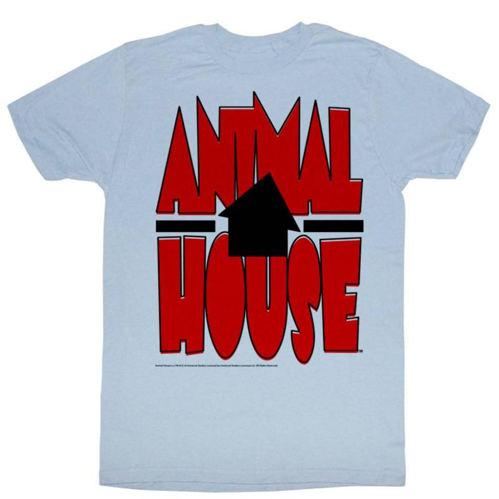 Animal House Tilted House Light Blue Adult T-Shirt 4XL