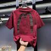 Round Neck Trendy Tops, Fashionable and Versatile Men's T-shirts, Loose Printed Short Sleeves for Couples Cotton