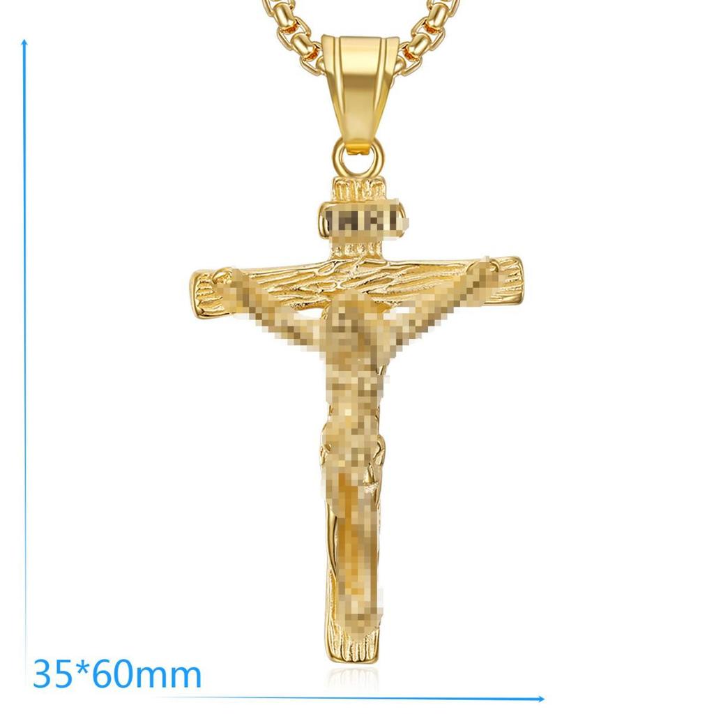Unisex Titanium Steel Punk Cross Necklace - Non-Fading Hip-Hop Pendant