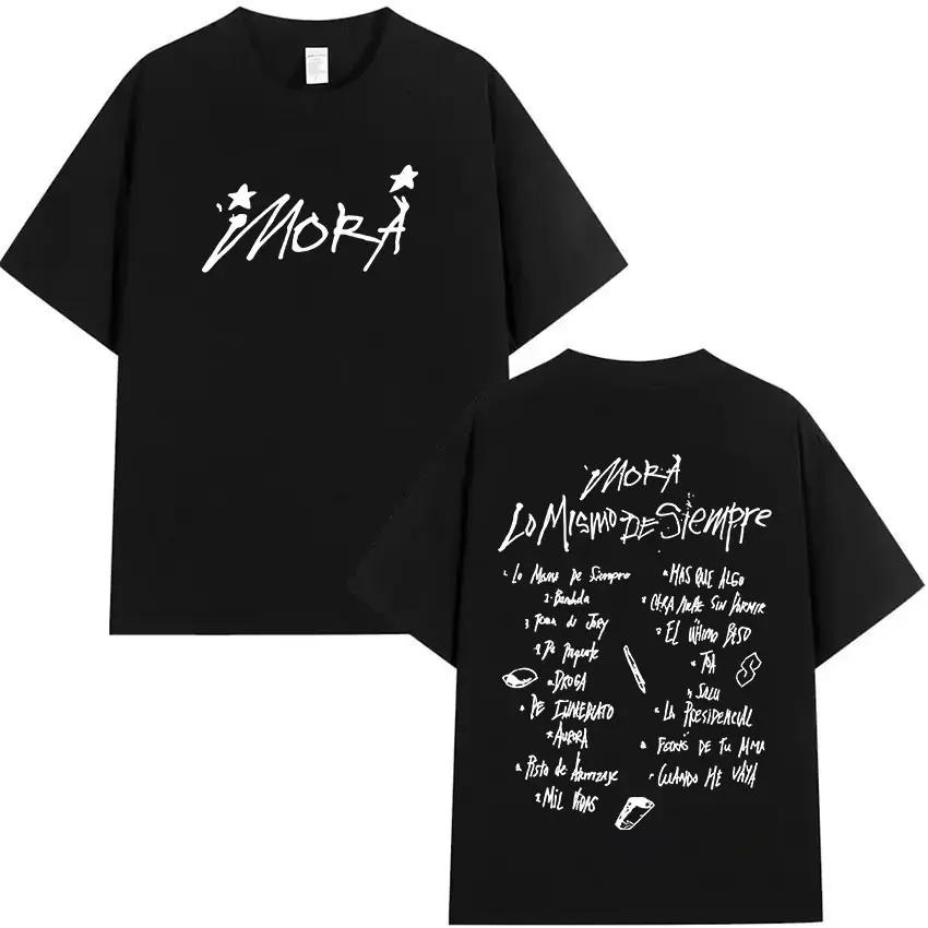 New Short Sleeved Round Neck Y2k Tshirt Men Clothing New in Top  Tees Mens TShirt Camisetas Rapper MORA Album 2025 Merch
