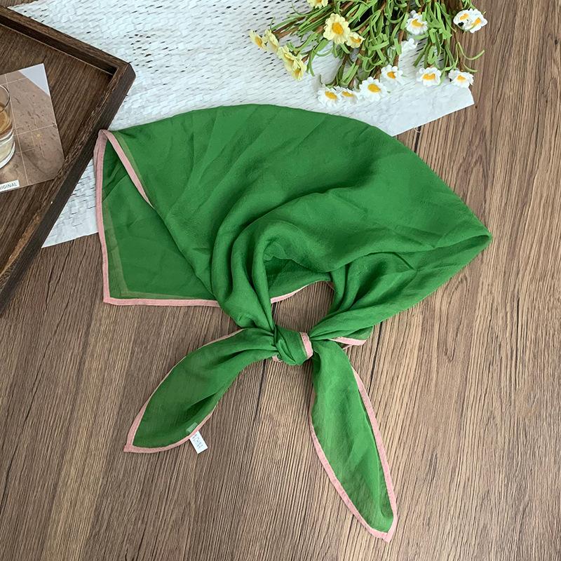 Silk scarf square scarf high-end summer solid color soft fashion scarf with shirt thin scarf scarf shawl
