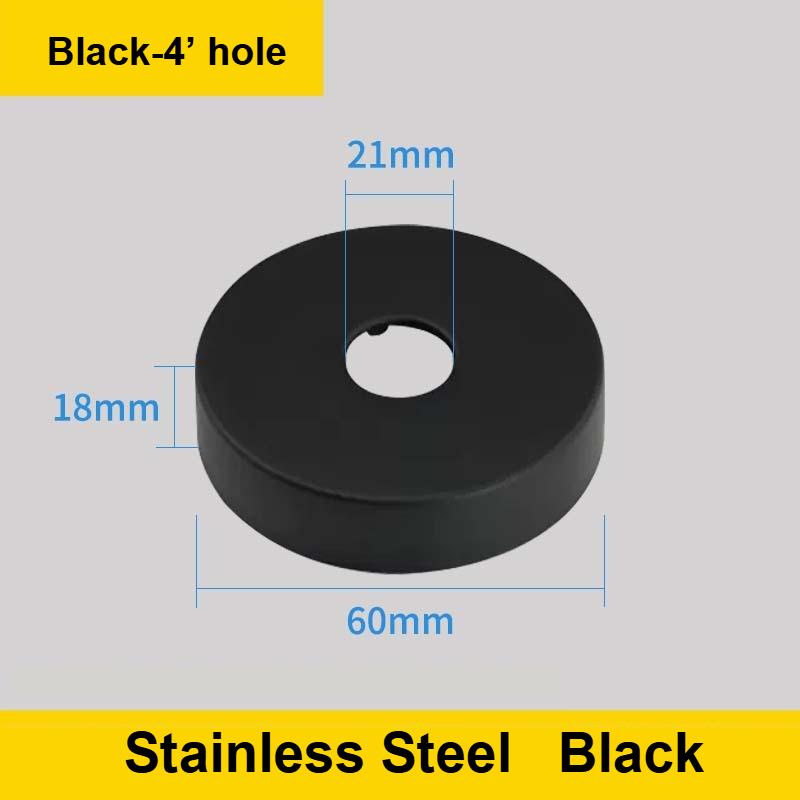 1Pc Black Shower Faucet Decorative Cover Chrome Finish Stainless Steel Water Pipe Wall Covers Kitchen Bathroom Accessories