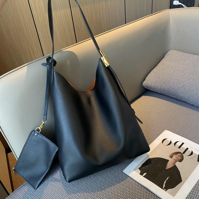 

Luxury Women s Bag With High-end Feel Of Genuine Leather Large Capacity Tote Fashionable Eye-catching Layer Cowhide Shoulder Women чёрный