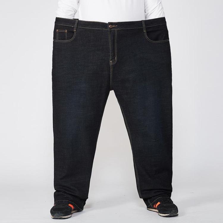 Spring Autumn New Men Plus Size Jeans Stretch Business Loose Straight Leg Fat Guy Big Size 30 56