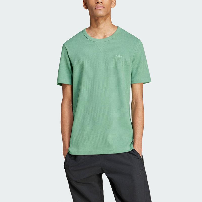 Adidas Originals Essential Trefoil Essentials Waffle T-Shirt Men T-Shirts Light-Green IY2303