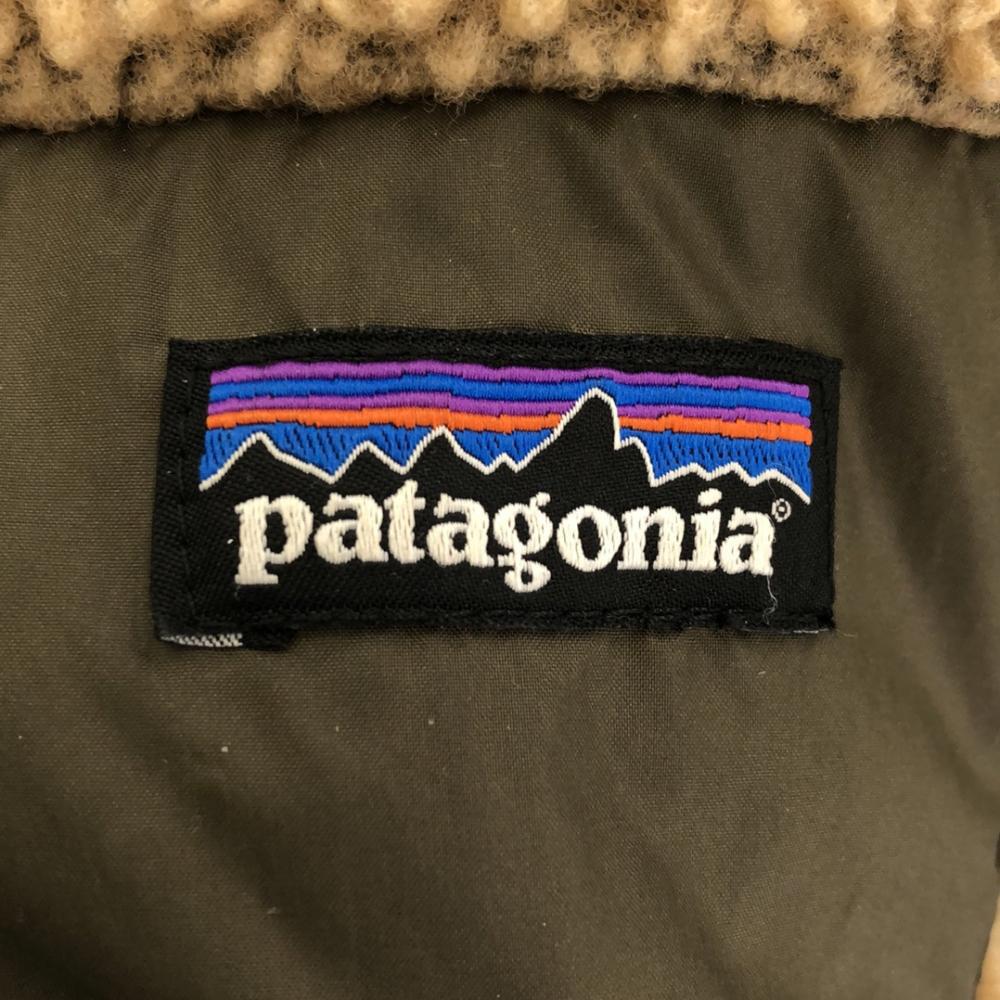 Patagonia 68095 Steppjacke Khakigrün Boa-Futter Outdoor Kinder Gebraucht