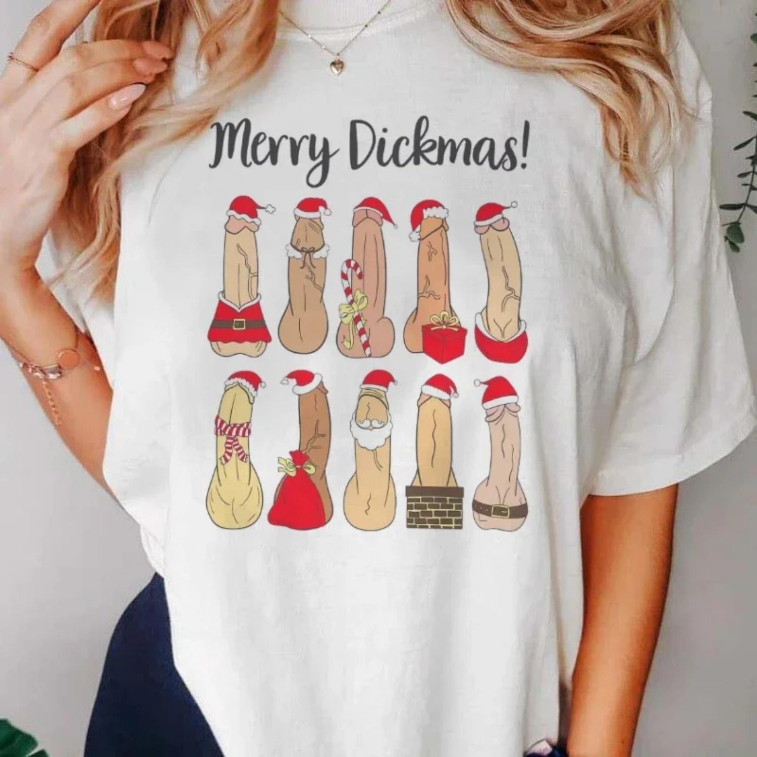 

Cartoon Christmas Hat Trendy Print O-Neck Fashionable T-Shirt Casual Merry Christmas Women s New Year Clothing Pattern Top T-Shi XXXXXL білий
