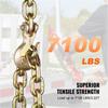 Binder Chain G80 Tie Down Tow Chain with Hooks 3/8"x10.3' 2 Pack 7100 Lbs