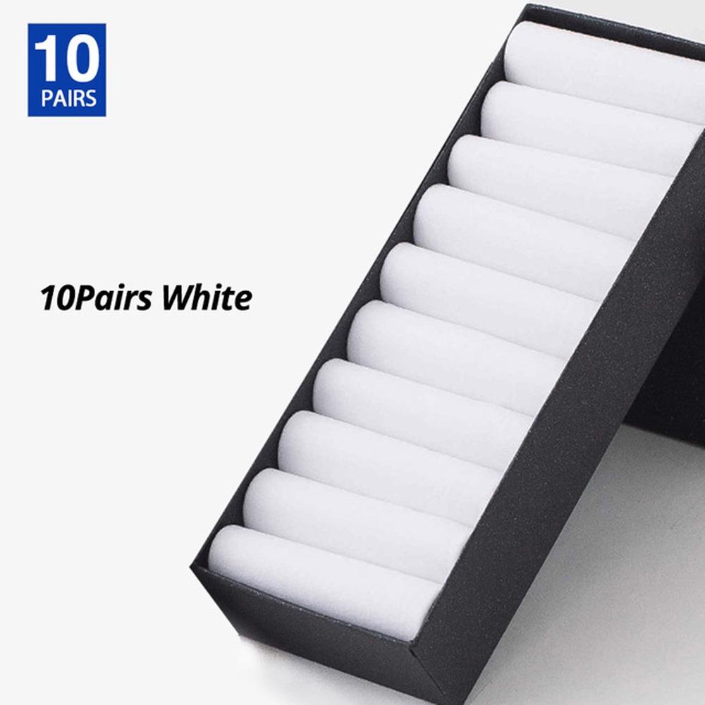 Black 10Pairs/Box Breathable Summer Business Men's Socks Stocking Middle Tube Mercerized Socks