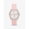 Oversized Jessa Silver-Tone and Embossed Silicone Watch MK7268