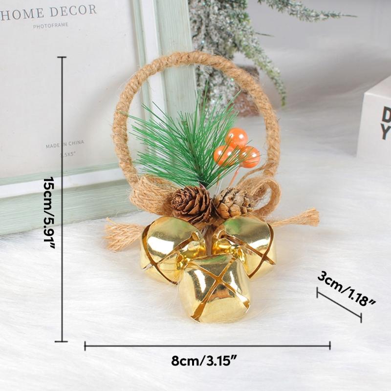 Christmas Bowknot with Bells for Christmas Tree Hanging Ornament Christmas Decoration Pendant Baubles Wedding Party Gift