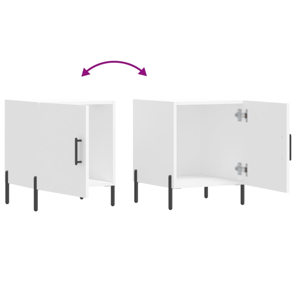 Nightstand White 40x40x50 Cm Particleboard