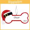 Stylish Hand-painted Resin Christmas Dog Bone Ornaments In Various Designs For Holiday Decor