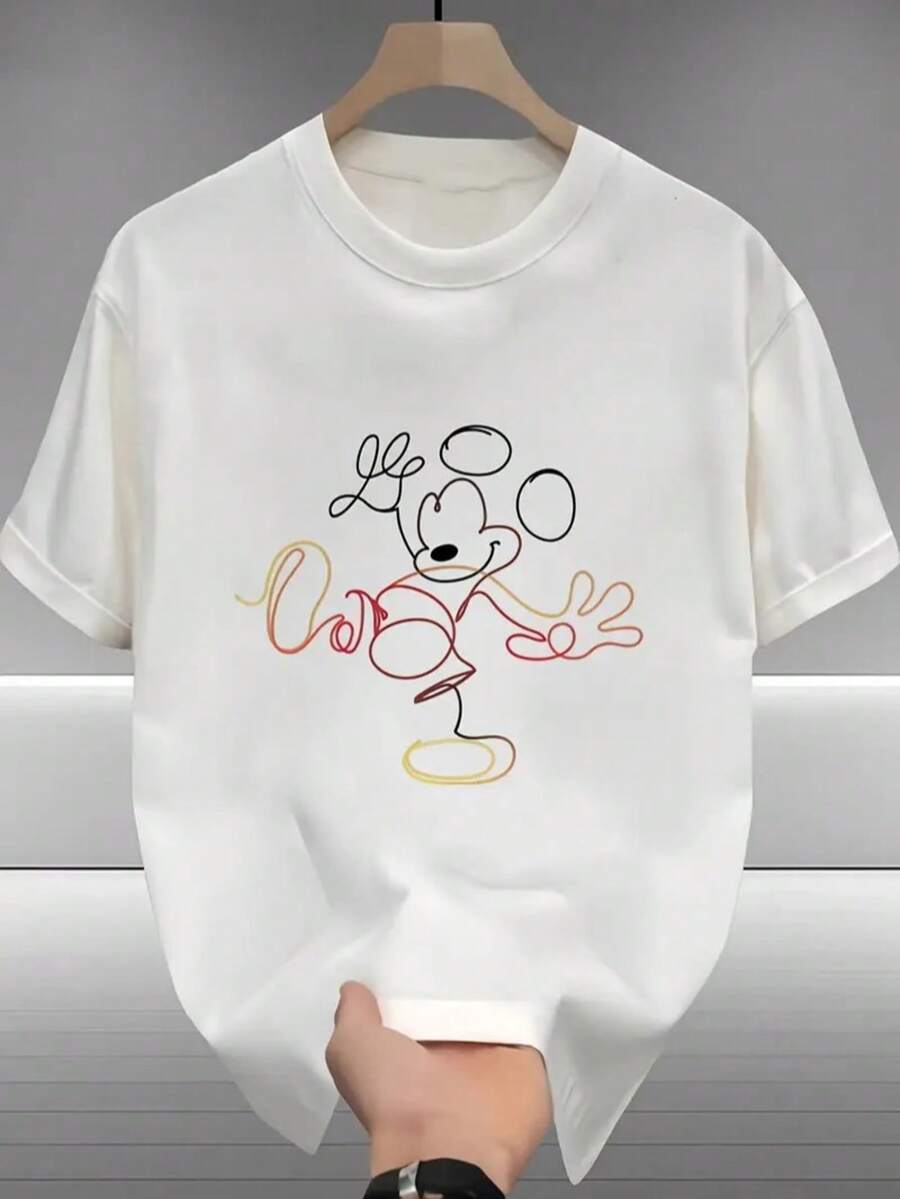 

Unisex s Casual Letter Graphic Round Neck Short Sleeve T-Shirt, Summer M