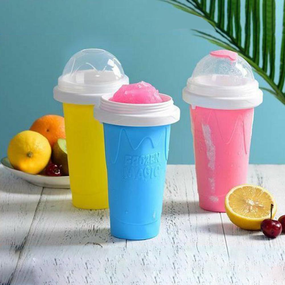 Schnellgefrorene Smoothie-Becher, Slushy-Eismaschine, Milchshake-Kühlbecher, Silikon-Squeeze-Slushy-Becher, DIY, selbstgemachte Gefriergetränke