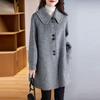 Women's Slimming Single-Breasted Wool Coat - Red, Autumn/Winter 2025 Edition