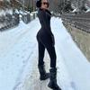 Winter Plush Yoga Jumpsuits Warm Fleece Women's Tracksuits Fitness Overalls Long Sleeves Cycling Bodysuit One-Piece Sports Suit