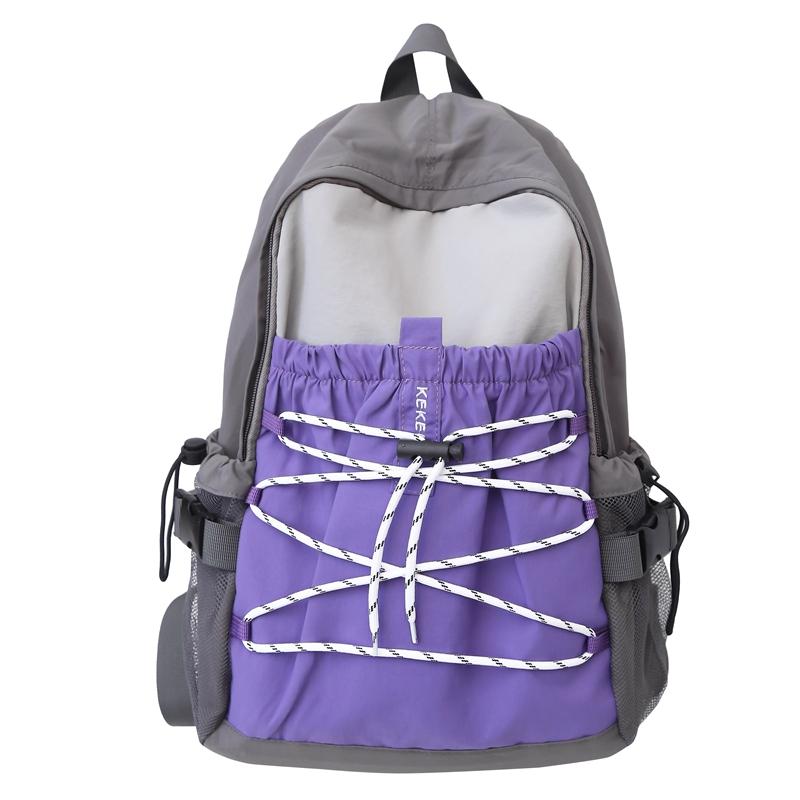 

New large-capacity niche-style, simple, versatile, color-blocking sports and outdoor lightweight and casual travel double-should 15 inches