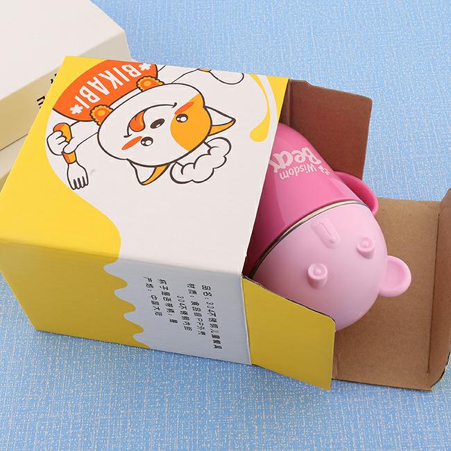 

HANYANG 304 Нержавеющая сталь Креативная двухслойная чашка для воды Чашка для молока Силиконовая с крышкой Чашка с двойными ручками 201-300ml розовый