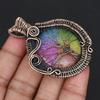 Rainbow Solar Quartz Gemstone Tree of Life Pendant Handmade Copper Wire Wrapped Boho Necklace Healing Crystal Jewelry