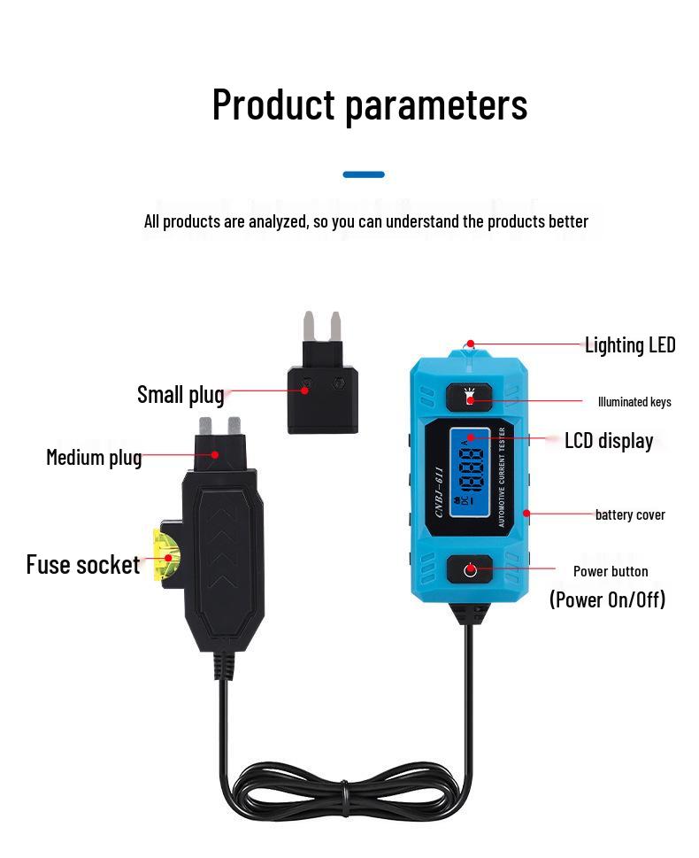Automotive Fuse and Current Tester / Fault and Leakage Analyzer