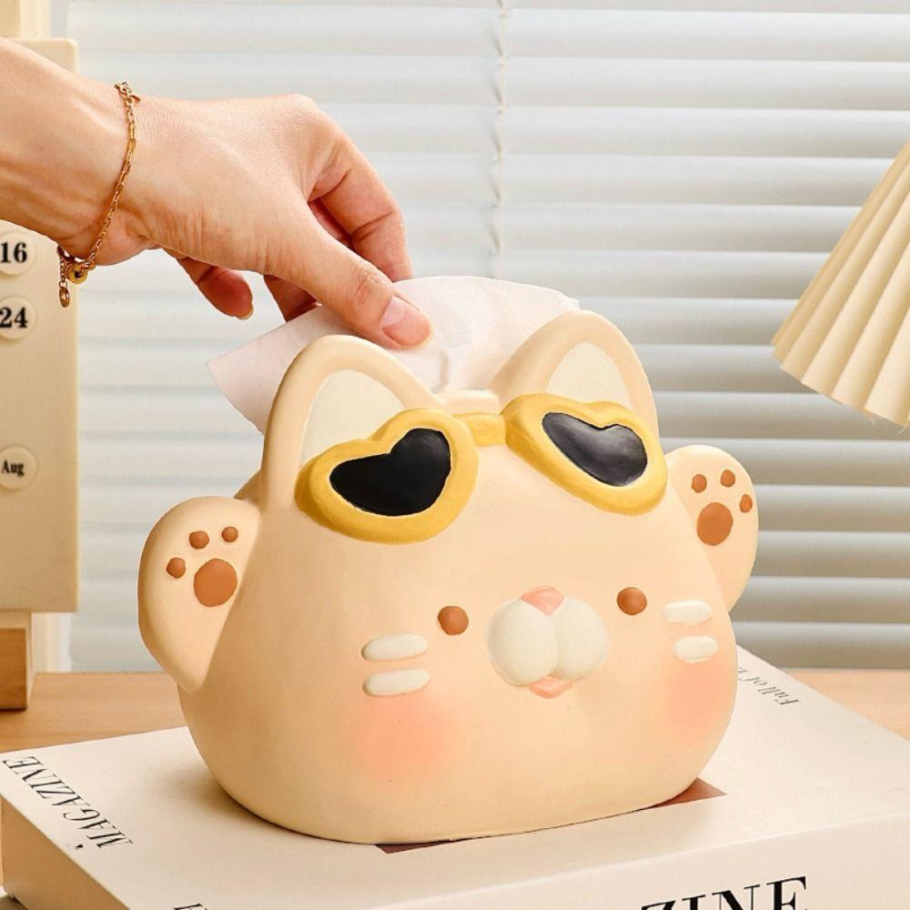 Cartoon Paper Box Ceramics Napkin Storage Box Desktop Decoration Tissue Box  Bedside