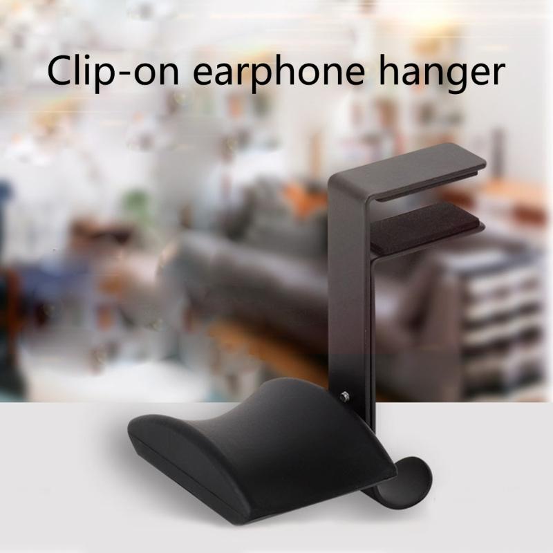 Headphone Stand Hanger Desk Mount Holder Headset Soundbar Stand Clamp Hook Space Save Hanger Under Desk Long Arm Holder