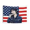 1pc SKZ Han Jisung American Flag Tapestry Horizontal Orientation No Electricity Needed Bedroom Wall Decor Fan Merchandis