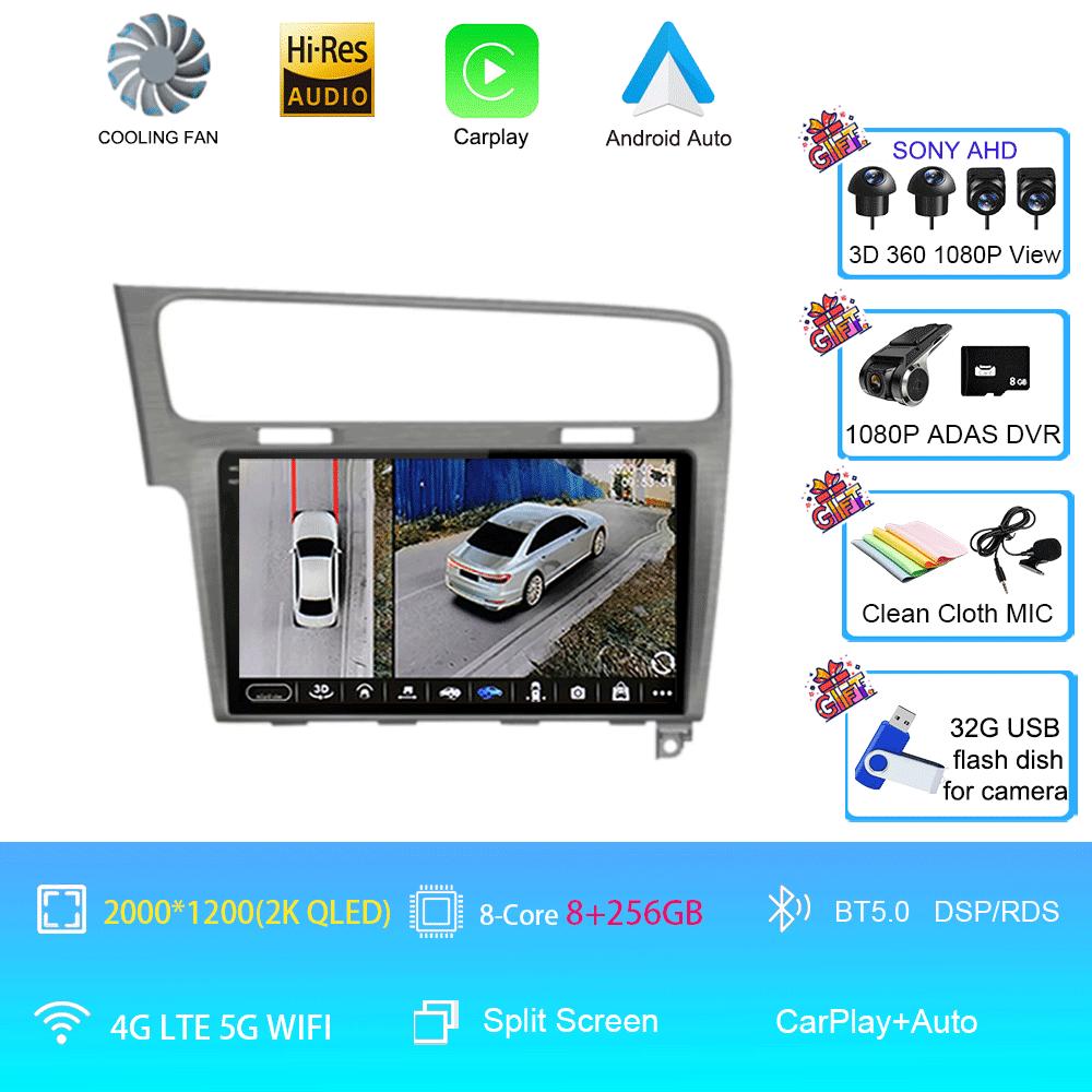 Car Radio Android 14 For Volkswagen VW Golf 7 MK7 GTI 2011-2021 Carplay HD Multimedia Auto Qualcomm GPS Stereo Video Player 2din