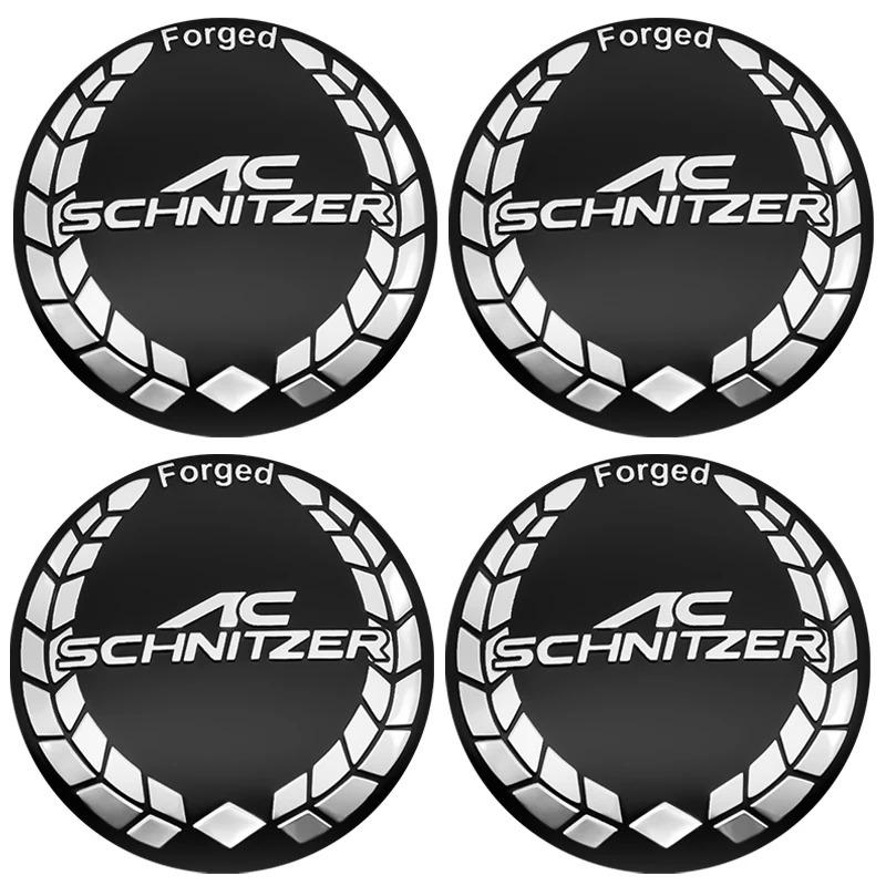 4Pcs 56mm 60mm Car Wheel Center Hub Caps Badge Rim Cover Sticker For AC SCHNITZG30 E36 E46 F10 F11 F20 F30 G68 Accessories
