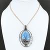 Tree Of Life Owyhee Blue Opal Copper Pendant Wire Wrapped Pendant Handmade Pendant Gemstone Designer Jewelry Tree Of Life Jewelry For Gift