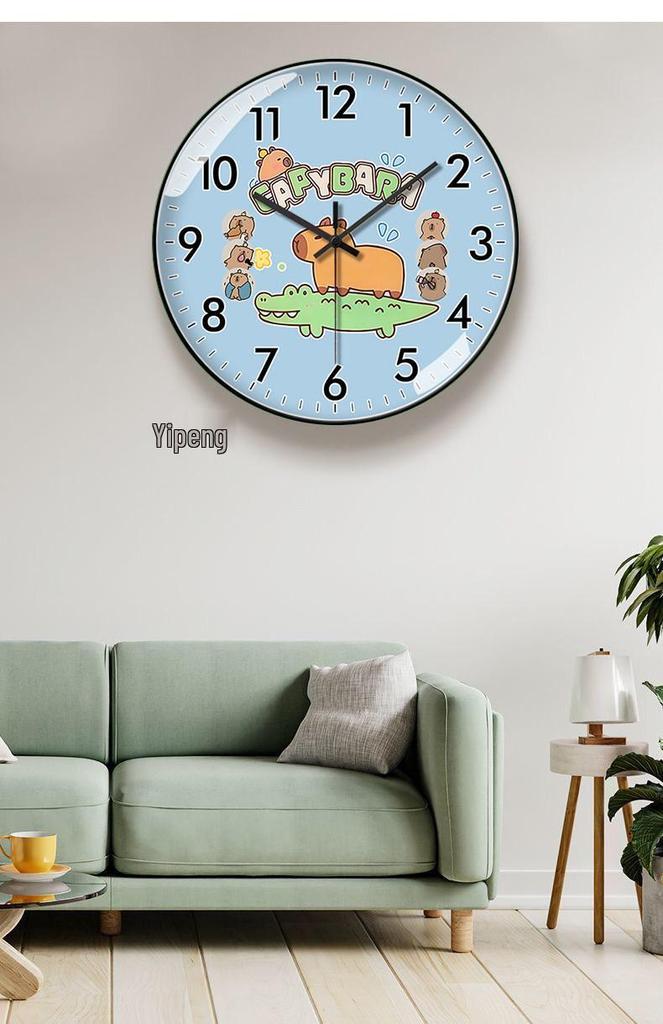 Capybara-Themed Silent Wall Clock for Home and Children's Study