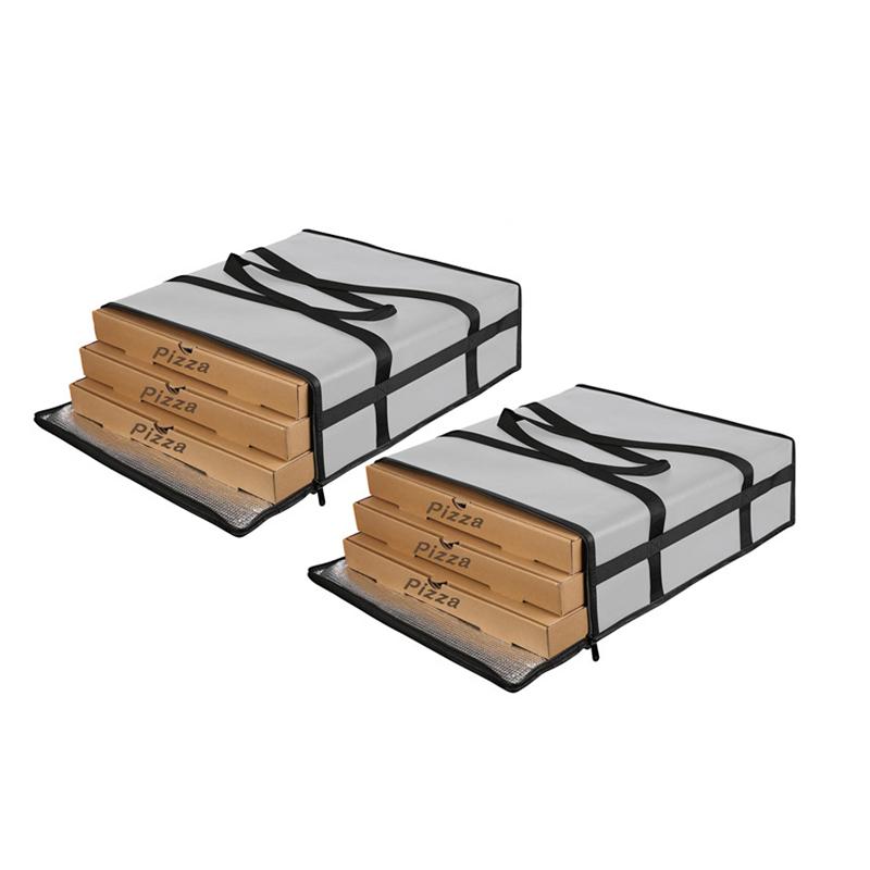 Insulated Pizza Delivery Bag Reusable Food Bag Sturdy with Dual Zippers for Pizzerias Multifunctional Grocery Shopping Bag