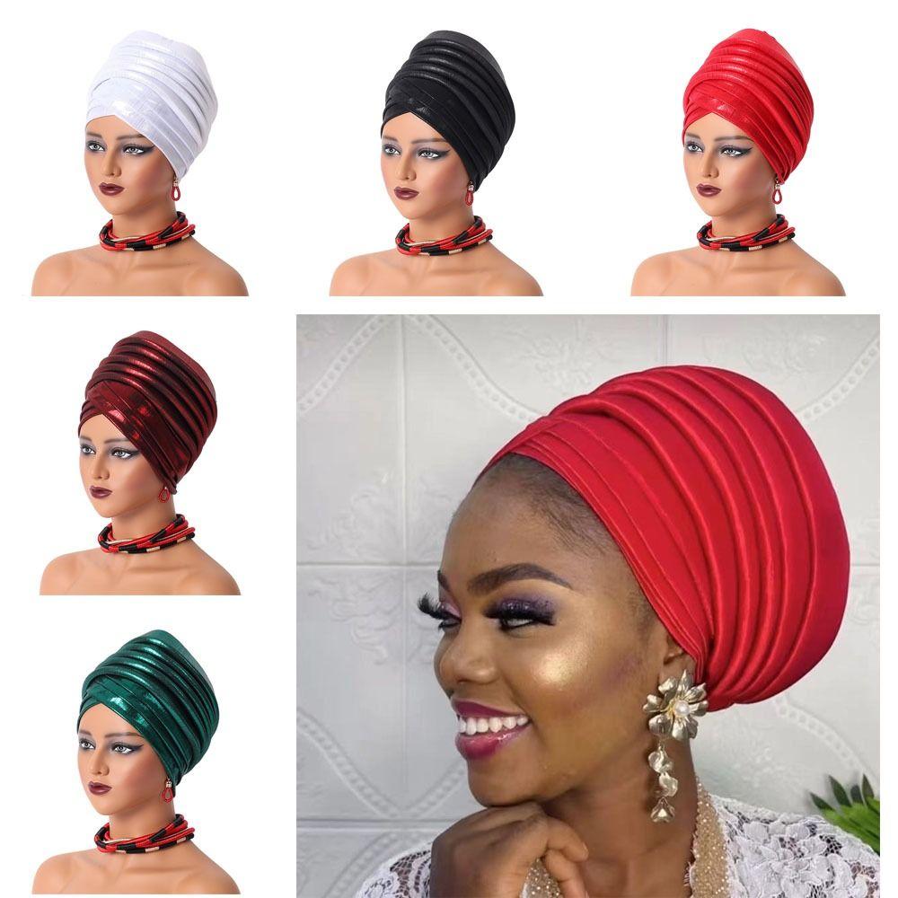 

Turbante African Auto Gele Headtie Elegant Bonnet New Headcard 5