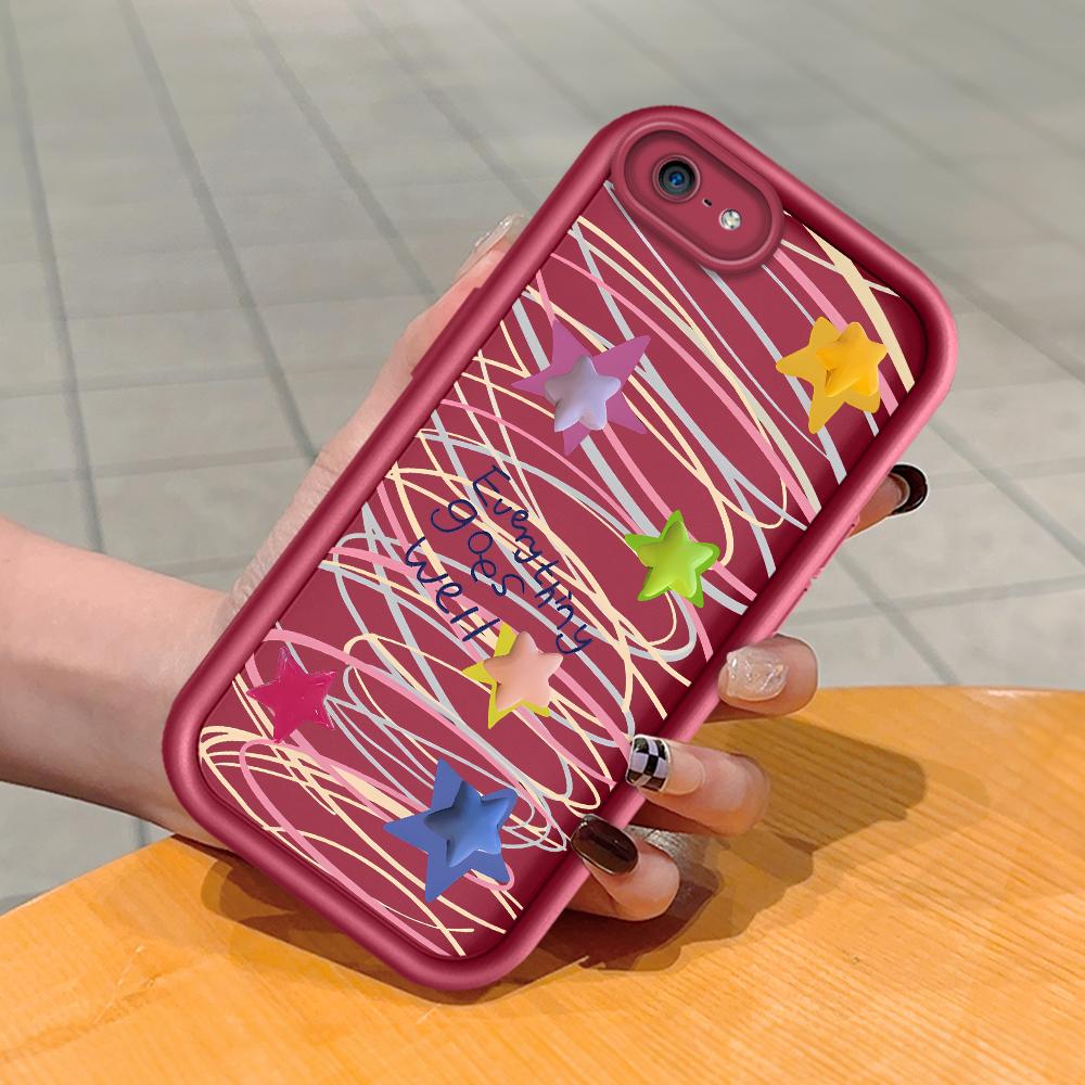 Soft Silicone Square Ladder Printing Pattern Phone Casing Full Cover Camera Shockproof Protection Rubber Case for iPhone Infinix Tecno OnePlus